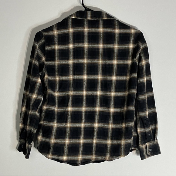 Old Navy Size Large 10-12 Flannel Shirt Plaid Button Up 100% Cotton Used - Picture 2 of 6